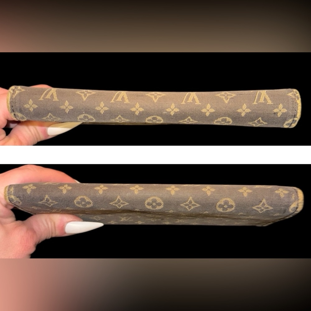 Louis Vuitton Wallet Mini Lin Brown Monogram Sarah Long Double Snap Continental - Picture 11 of 14